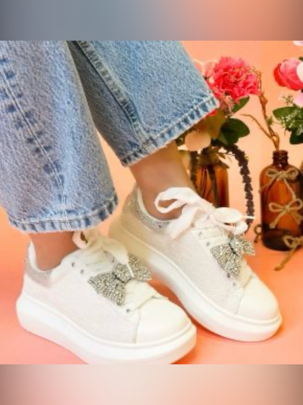 Cape Robbin white lace-up platform sneakers